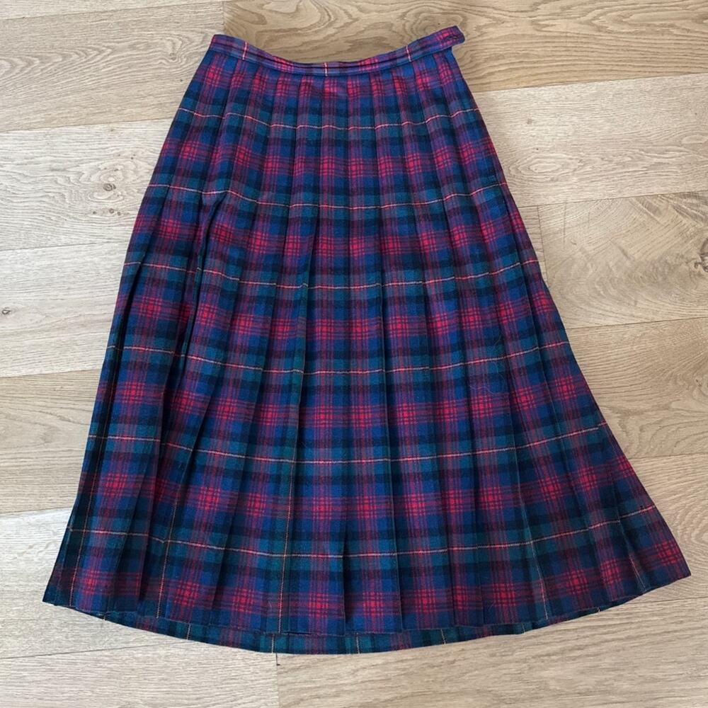 Pendleton Woolen Mills Skirt Pleated Authentic Mac Lennan Tartan Blue Red